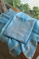 Blue Rasm Kota Tussar Chikankari Unstitched Chikankari Fabrics