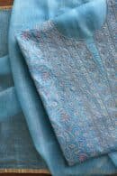 Blue Rasm Kota Tussar Chikankari Unstitched Chikankari Fabrics