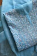 Blue Rasm Kota Tussar Chikankari Unstitched Chikankari Fabrics