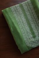 Green Linen Chikankari Unstitched Men's Kurta Fabric