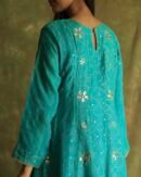 Green Noor Organza Badla Anarkali With Dupatta