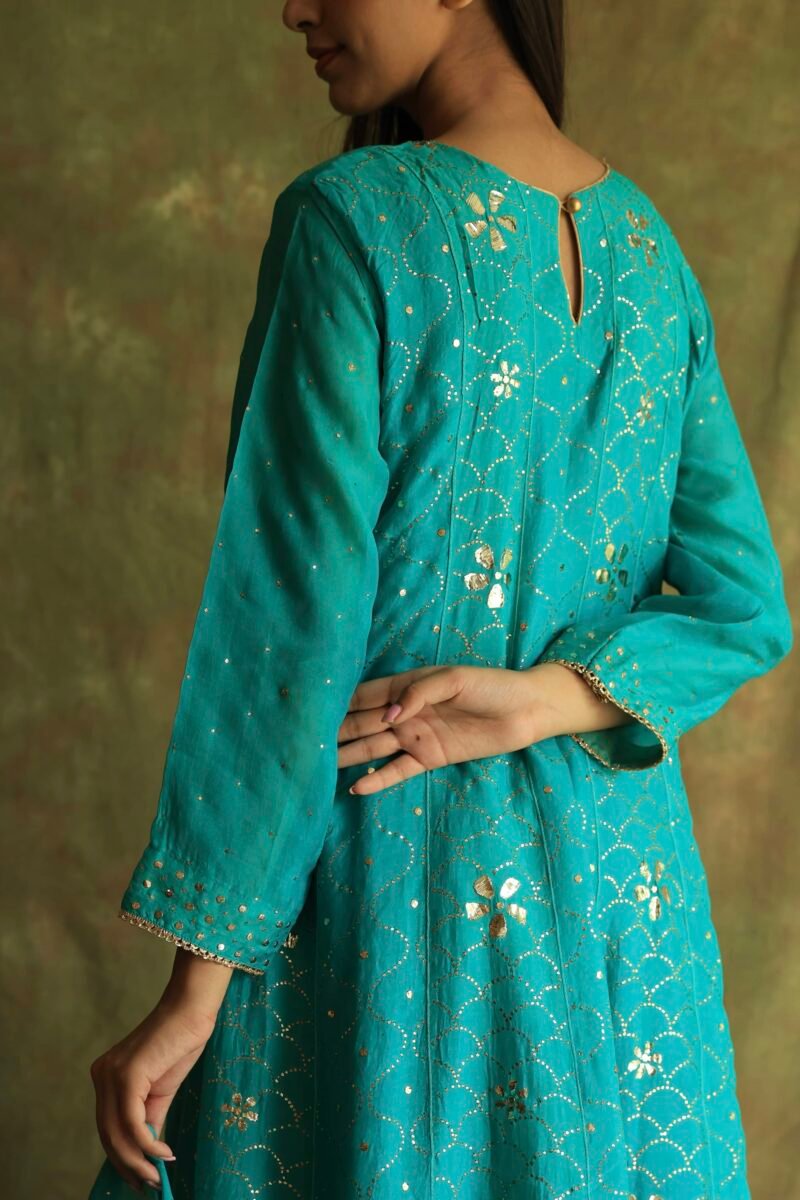 Green Noor Organza Badla Anarkali With Dupatta