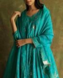 Green Noor Organza Badla Anarkali With Dupatta