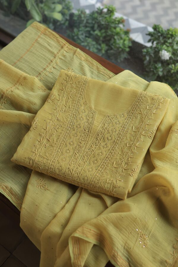 Mal Cotton Fine Chikankari Unstitched Fabrics - Image 8