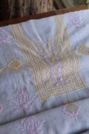 Malmal Cotton Fine Chikankari Kamdani Unstitched Fabrics