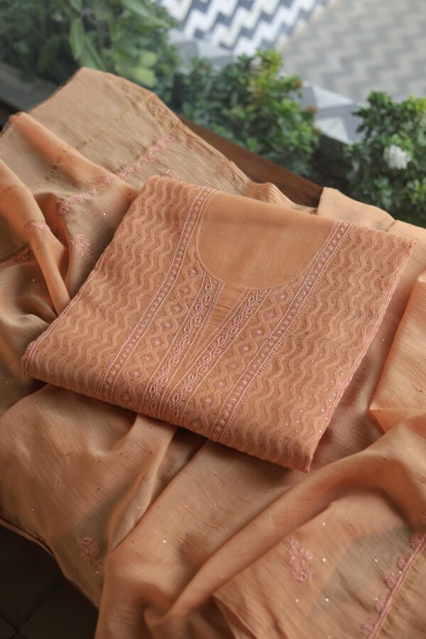 Mal Cotton Fine Chikankari Unstitched Fabrics - Image 7