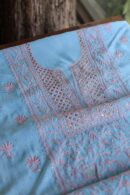 Malmal Cotton Fine Chikankari Kamdani Unstitched Fabrics