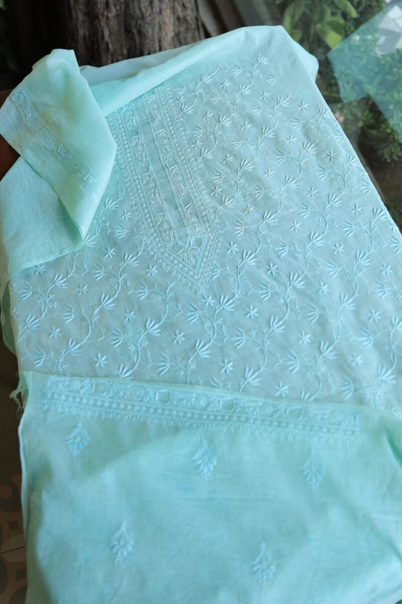 Malmal All Over Chikankari Mens Kurtas Fabrics