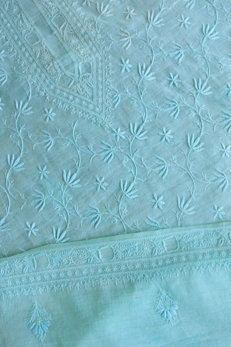 Malmal All Over Chikankari Mens Kurtas Fabrics