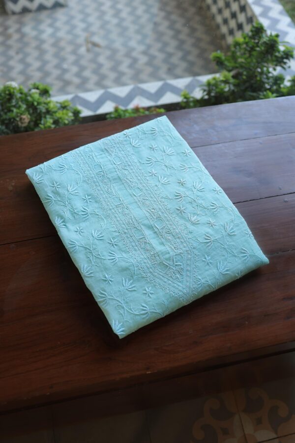 Malmal All Over Chikankari Mens Kurtas Fabrics - Image 8