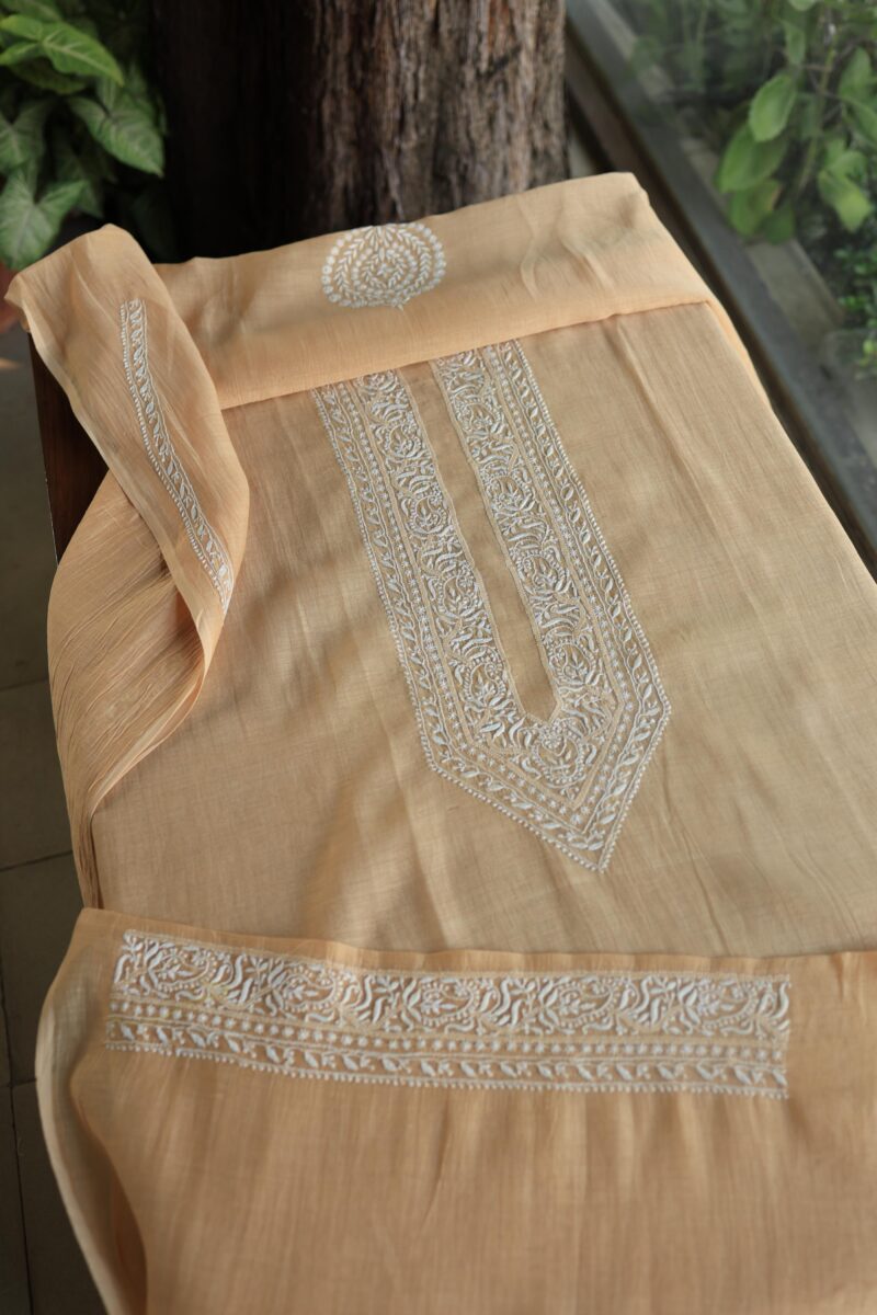 Malmal Chikankari Men's Kurtas Fabrics