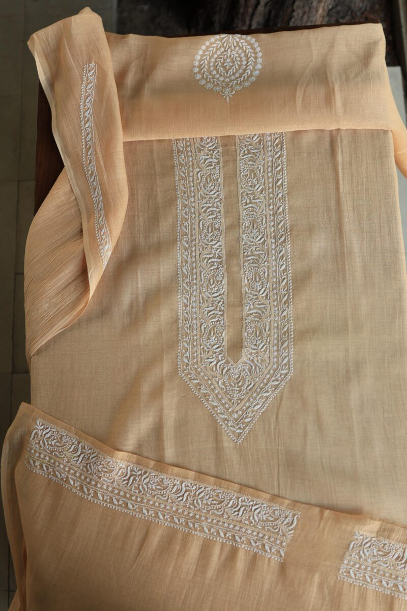 Malmal Chikankari Men's Kurtas Fabrics