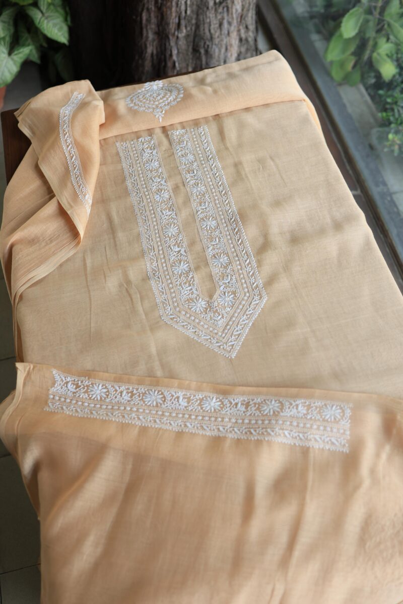 Malmal Chikankari Men's Kurtas Fabrics