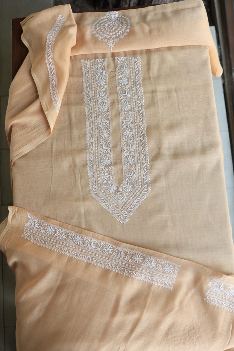 Malmal Chikankari Men's Kurtas Fabrics