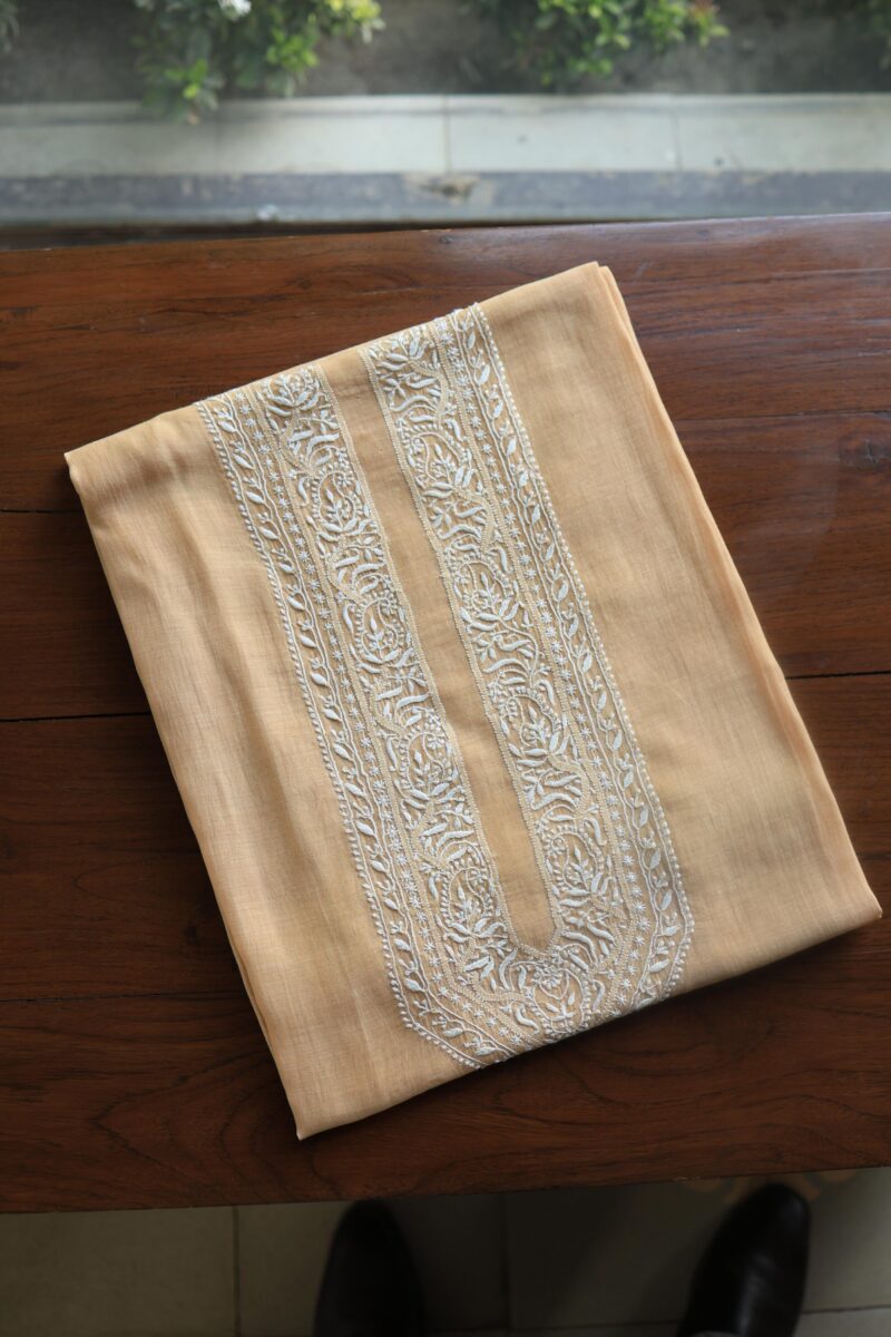 Malmal Chikankari Men's Kurtas Fabrics