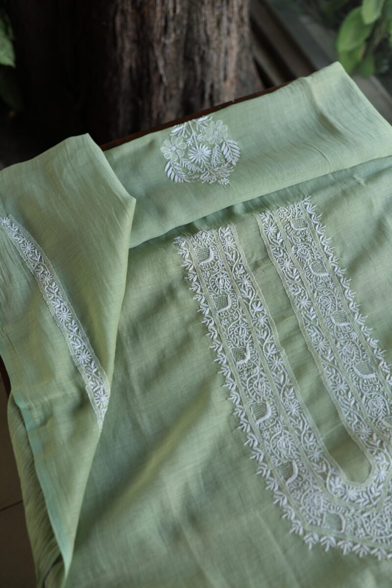 Malmal Chikankari Men's Kurtas Fabrics