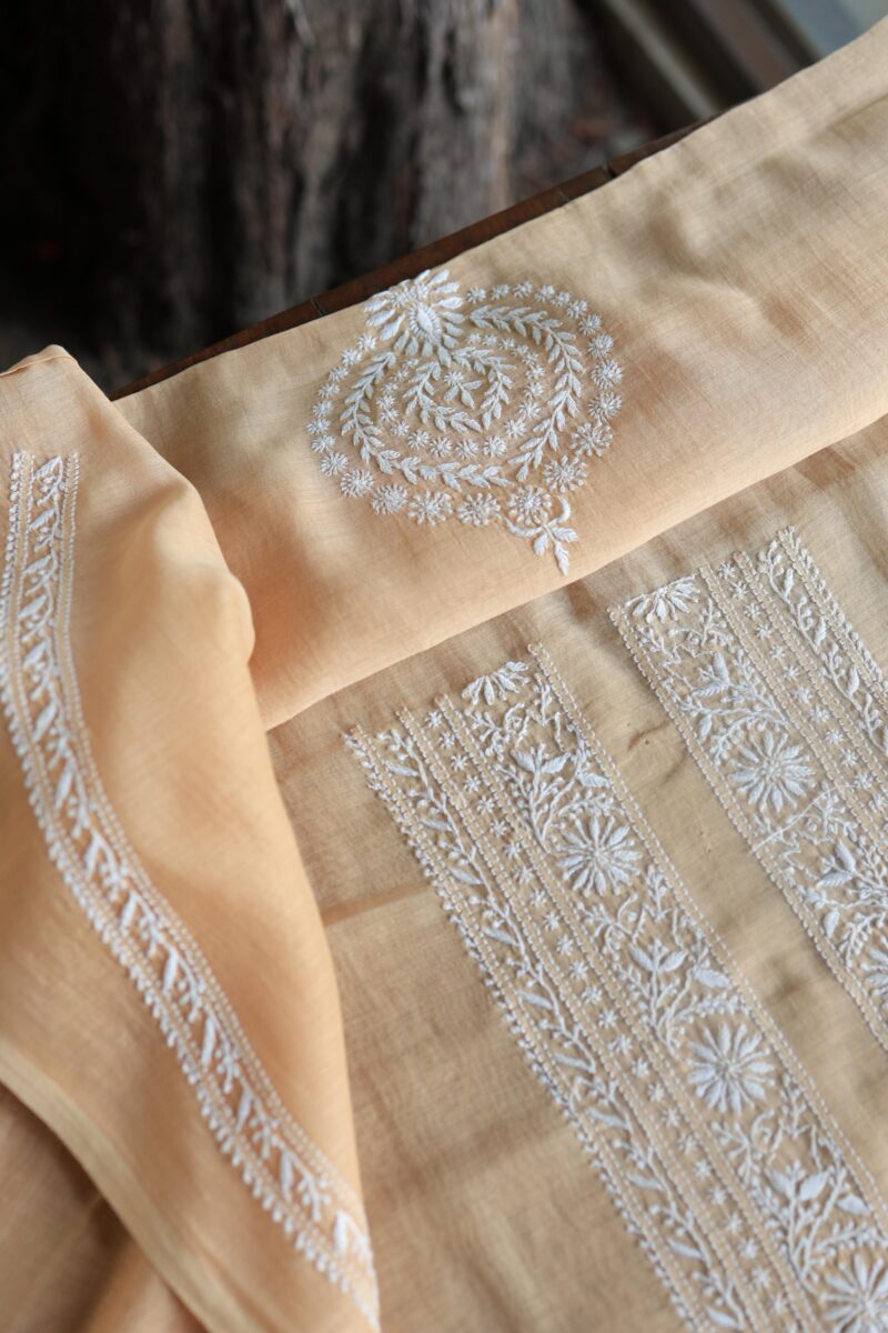 Malmal Chikankari Men's Kurtas Fabrics