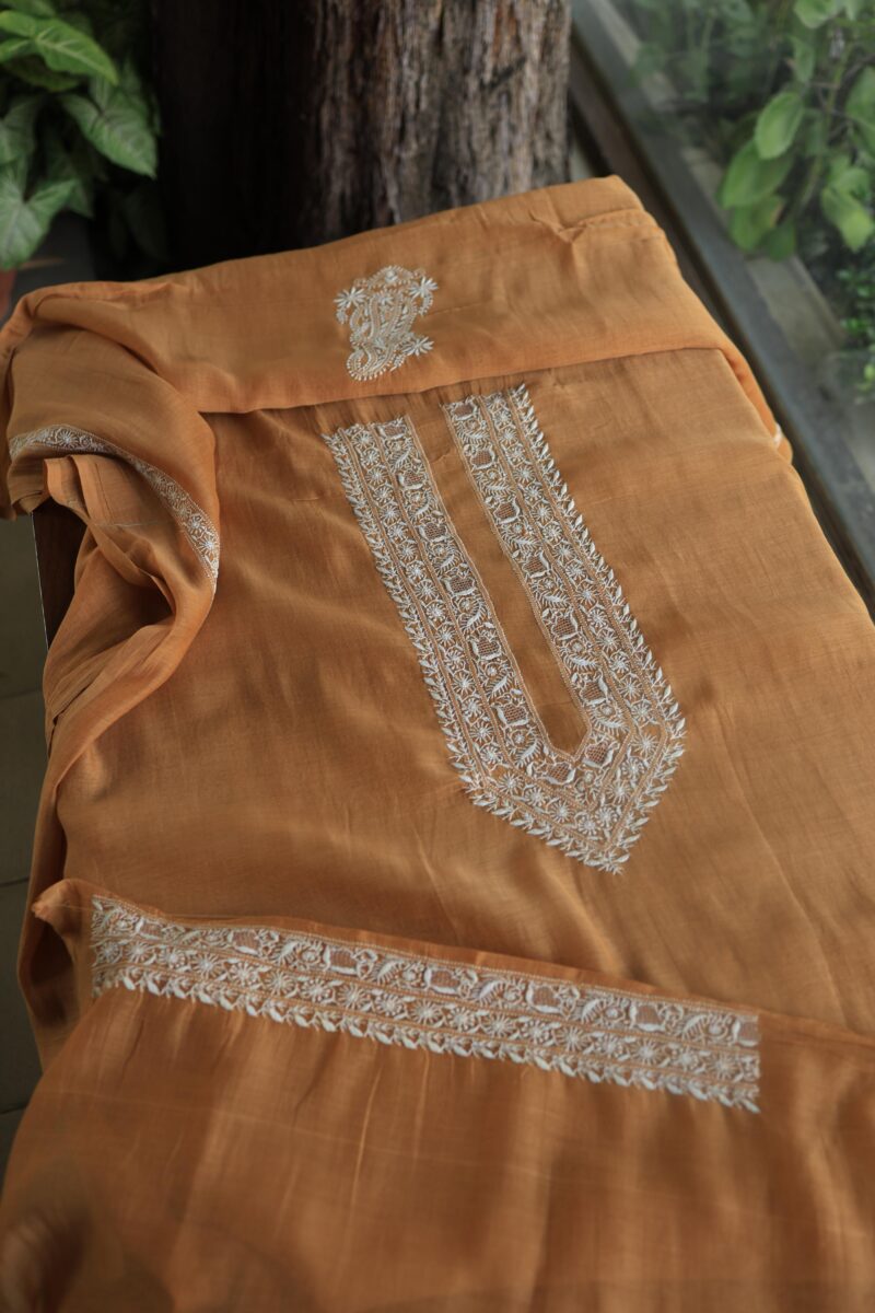 Malmal Chikankari Unstitched Men's Kurtas Fabrics