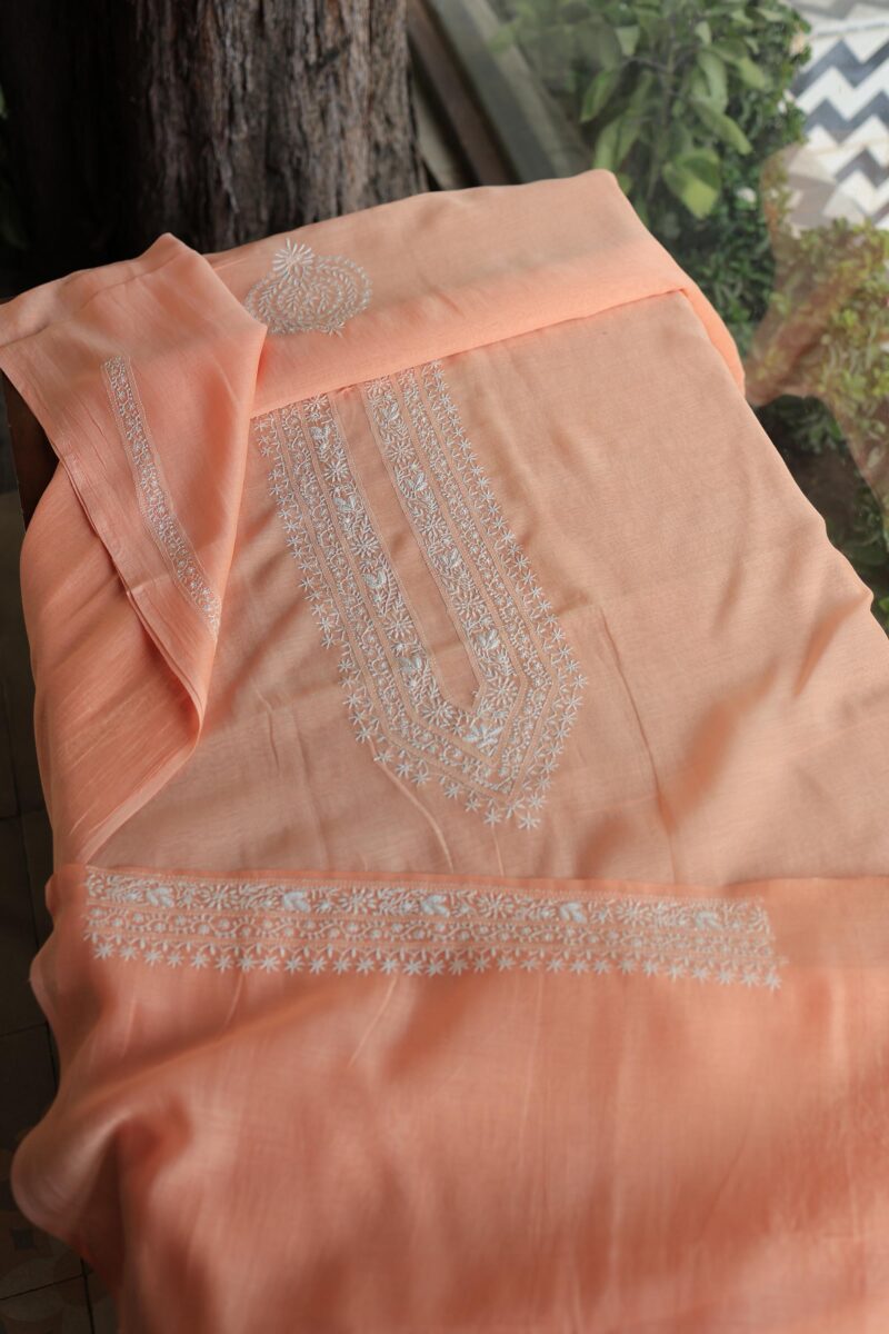 Malmal Chikankari Unstitched Men's Kurtas Fabrics