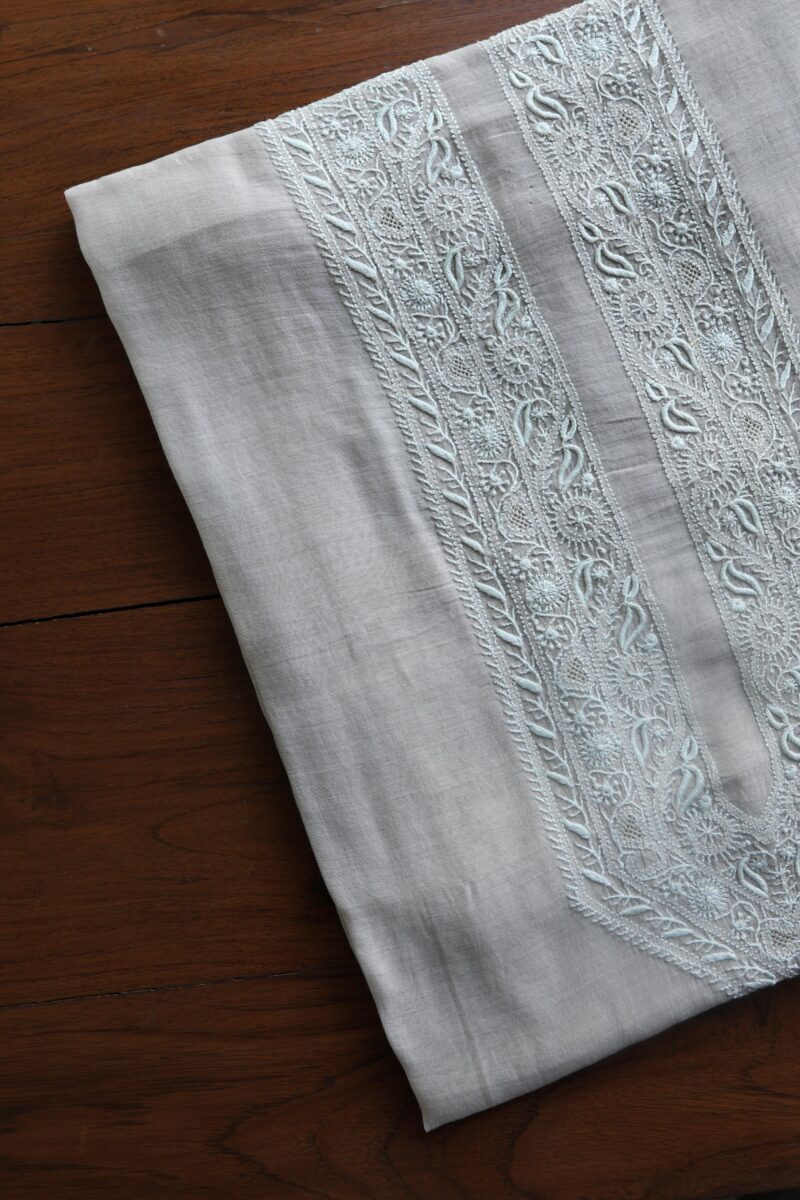 Malmal Chikankari Unstitched Men's Kurtas Fabrics