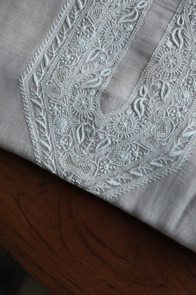 Malmal Chikankari Unstitched Men's Kurtas Fabrics