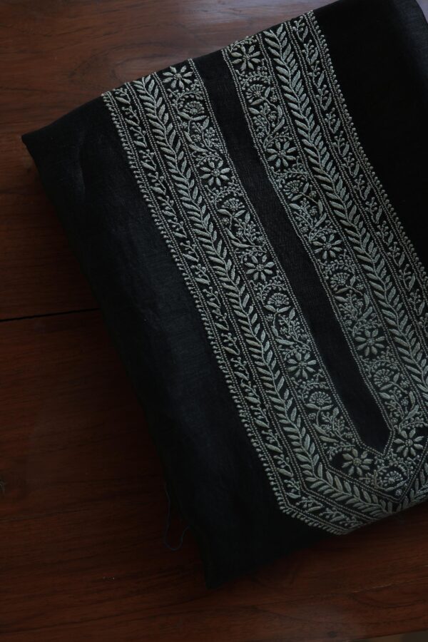 Malmal Chikankari Unstitched Men's Kurtas Fabrics - Image 8