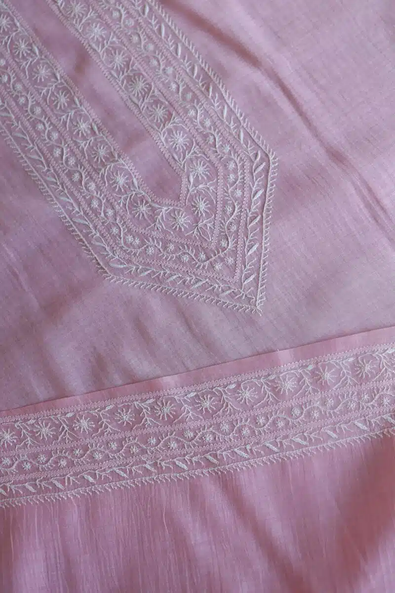 Malmal Chikankari Unstitched Men's Kurtas Fabrics