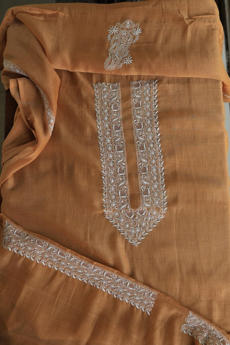 Malmal Chikankari Unstitched Men's Kurtas Fabrics