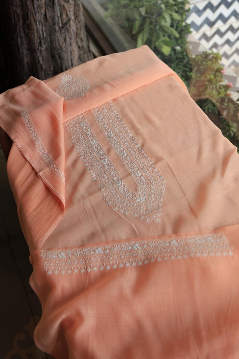 Malmal Chikankari Unstitched Men's Kurtas Fabrics