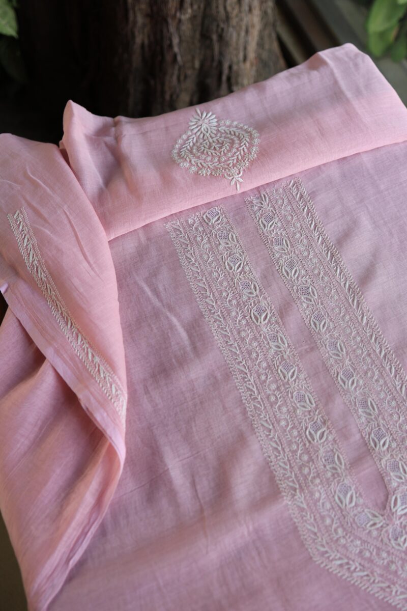 Malmal Chikankari Unstitched Men's Kurtas Fabrics