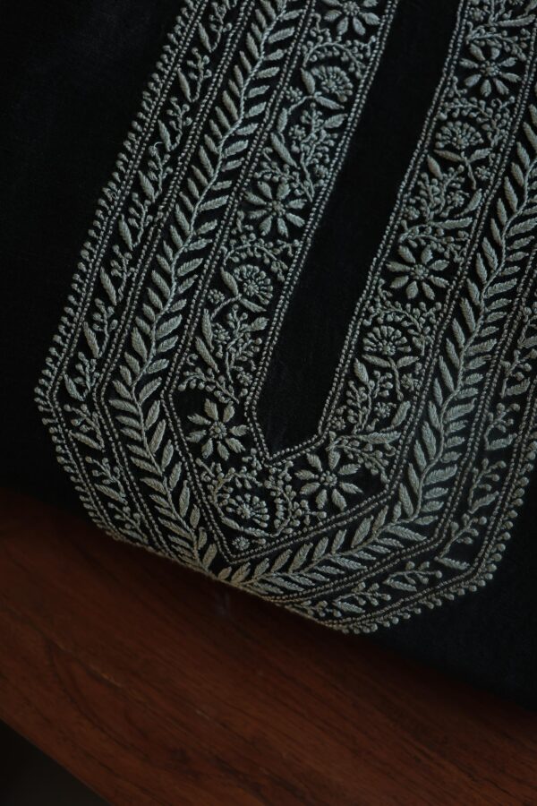 Malmal Chikankari Unstitched Men's Kurtas Fabrics - Image 9
