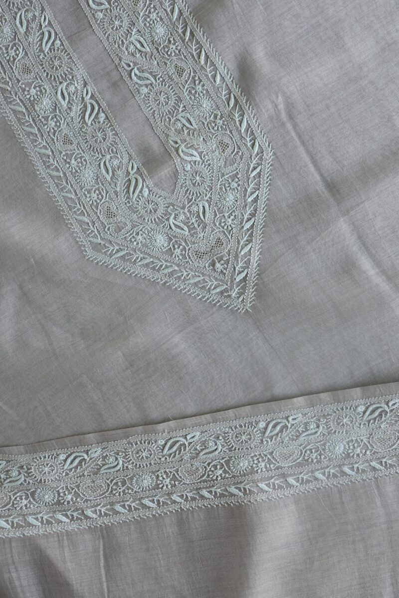 Malmal Chikankari Unstitched Men's Kurtas Fabrics