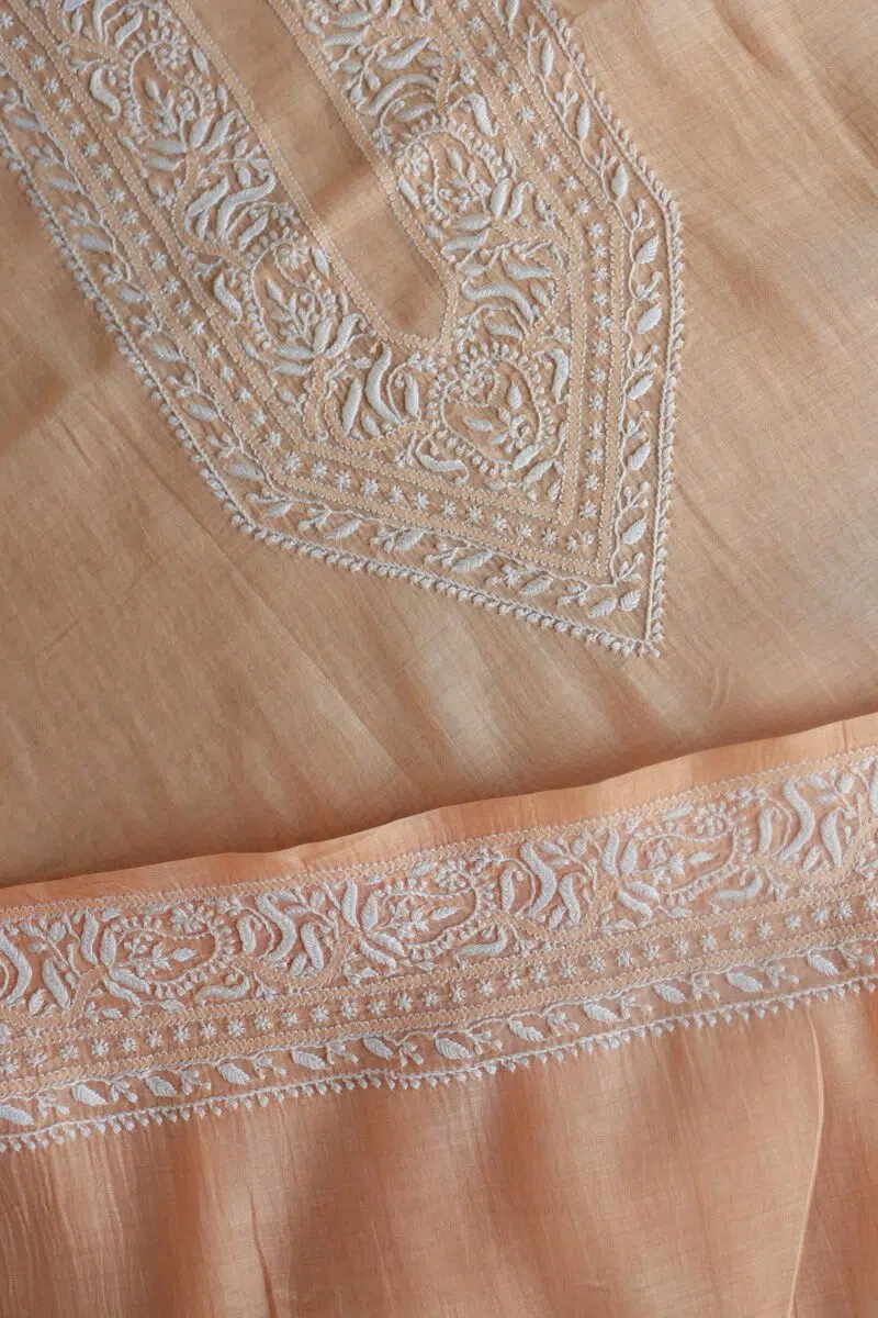 Malmal Chikankari Unstitched Men's Kurtas Fabrics