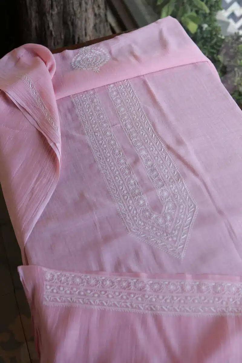 Malmal Chikankari Unstitched Men's Kurtas Fabrics