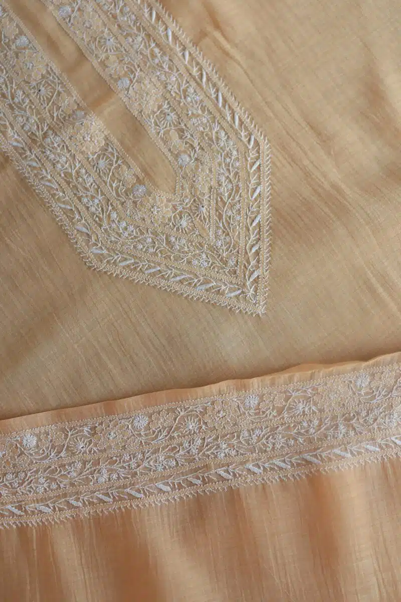 Malmal Chikankari Unstitched Men's Kurtas Fabrics
