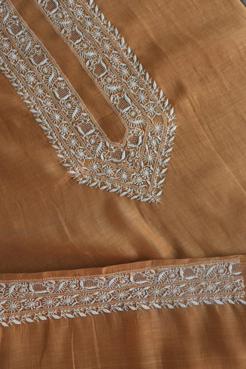 Malmal Chikankari Unstitched Men's Kurtas Fabrics