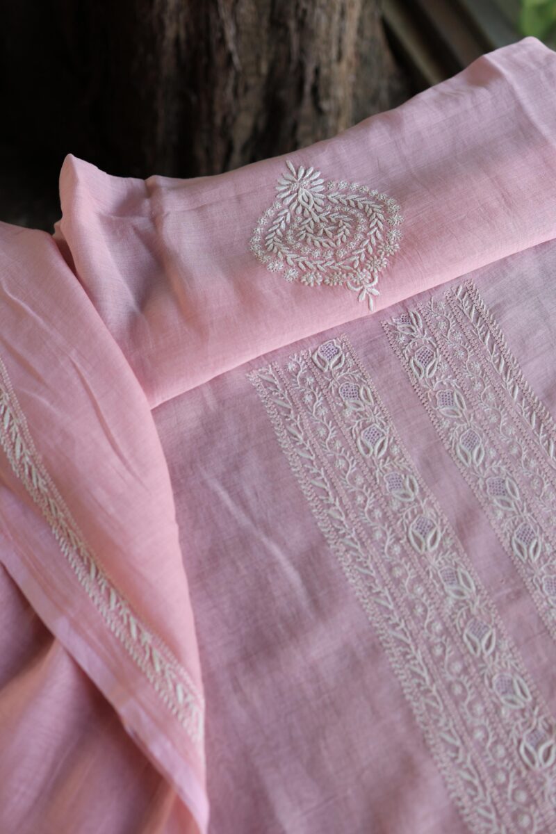 Malmal Chikankari Unstitched Men's Kurtas Fabrics