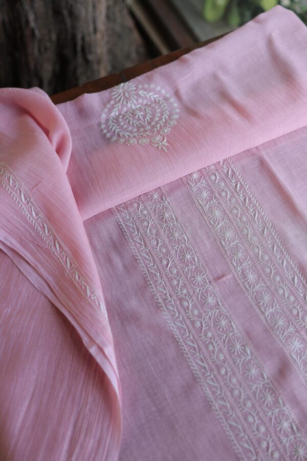 Malmal Chikankari Unstitched Men's Kurtas Fabrics