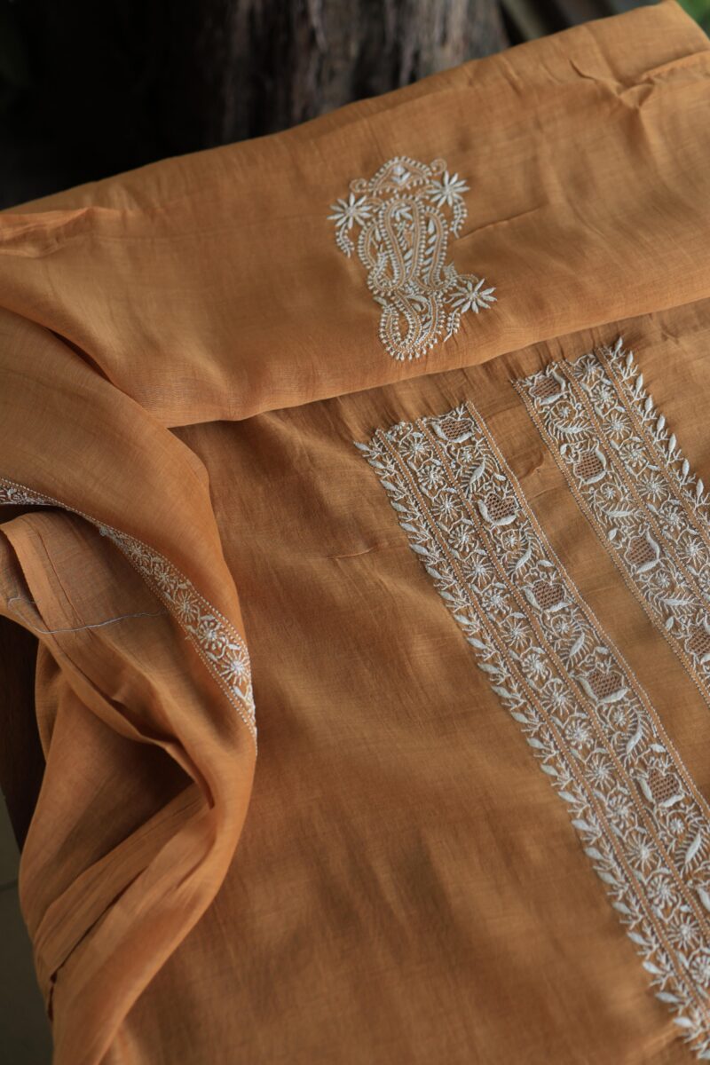 Malmal Chikankari Unstitched Men's Kurtas Fabrics