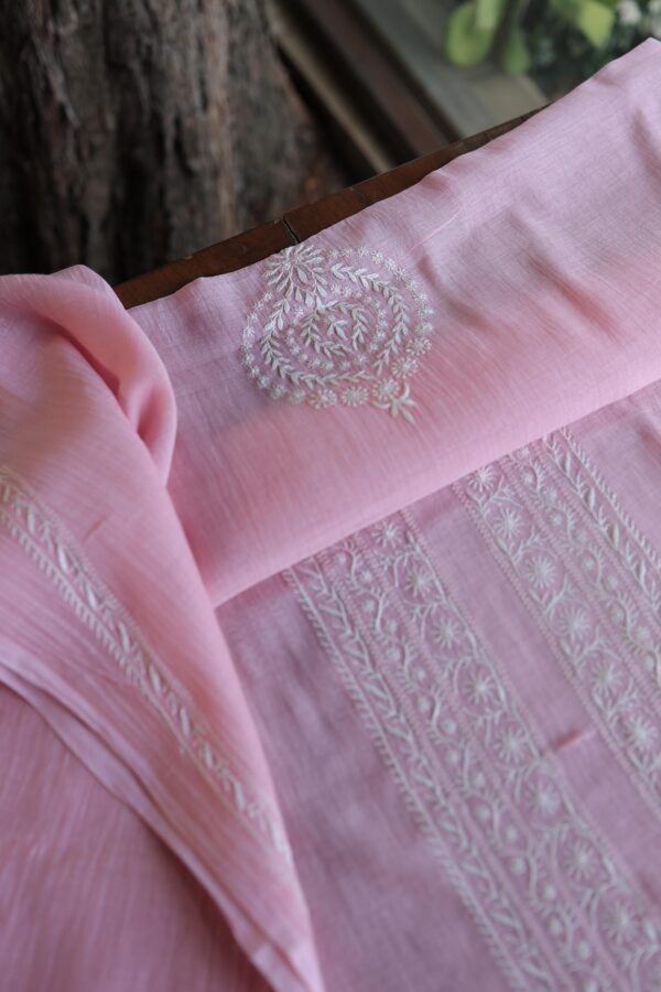 Malmal Chikankari Unstitched Men's Kurtas Fabrics - Image 6