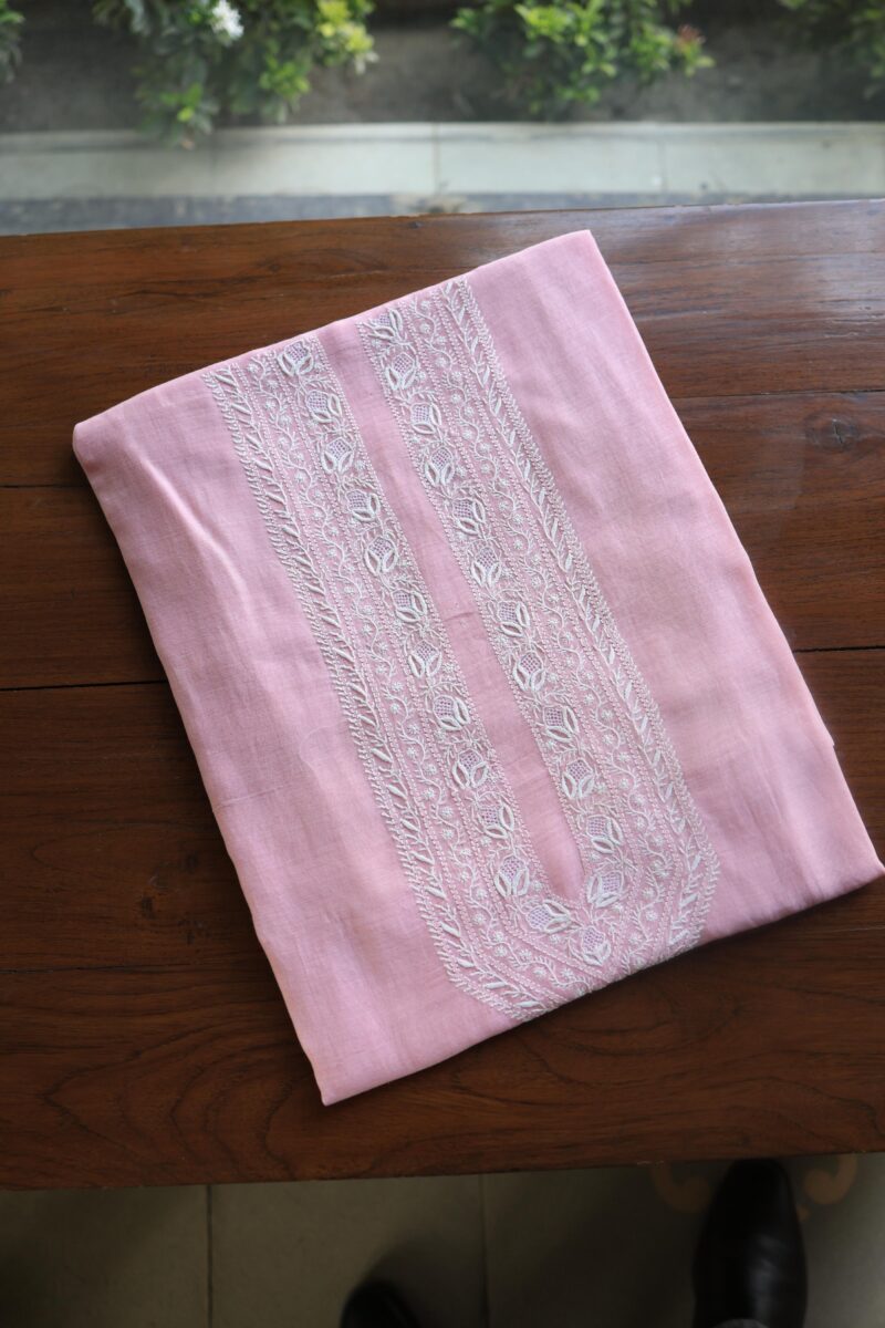 Malmal Chikankari Unstitched Men's Kurtas Fabrics