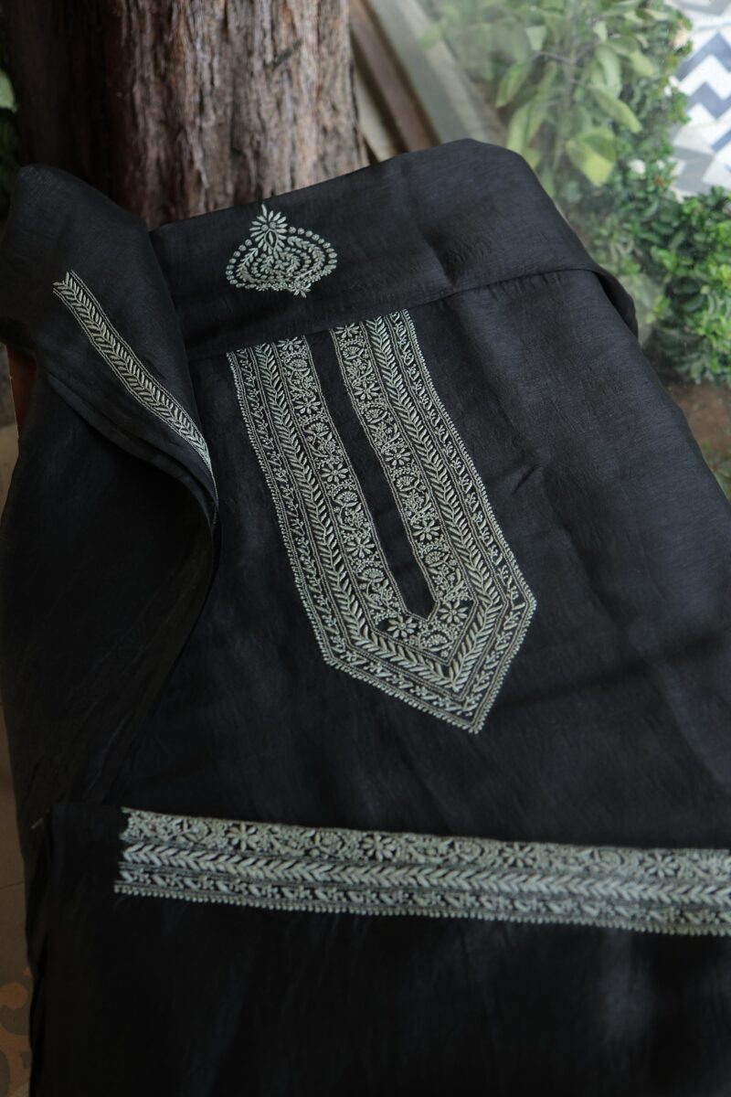 Malmal Chikankari Unstitched Men's Kurtas Fabrics