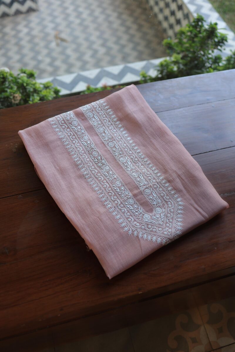 Malmal Chikankari Unstitched Men's Kurtas Fabrics