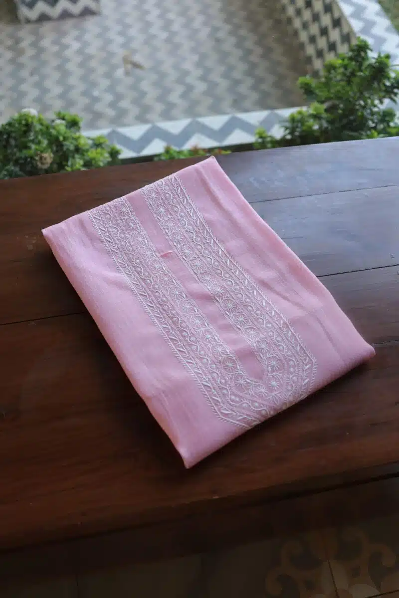 Malmal Chikankari Unstitched Men's Kurtas Fabrics