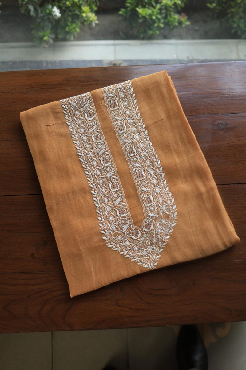 Malmal Chikankari Unstitched Men's Kurtas Fabrics