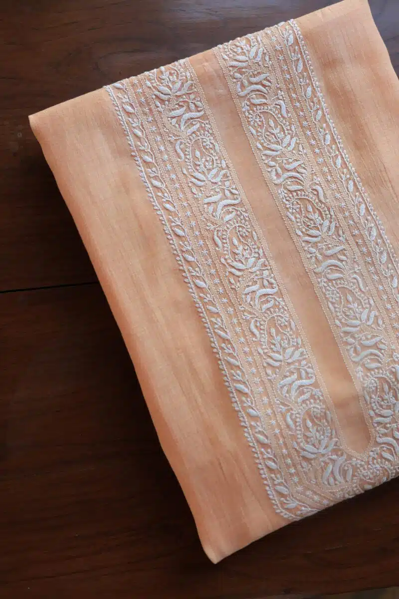 Malmal Chikankari Unstitched Men's Kurtas Fabrics