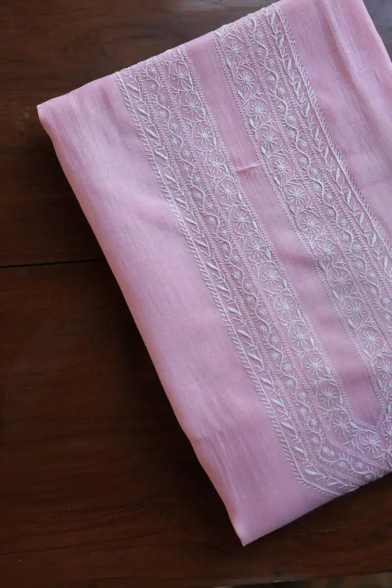 Malmal Chikankari Unstitched Men's Kurtas Fabrics