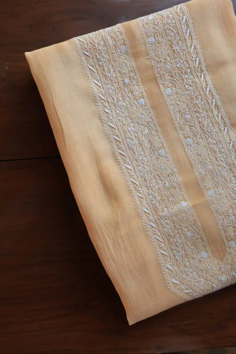 Malmal Chikankari Unstitched Men's Kurtas Fabrics