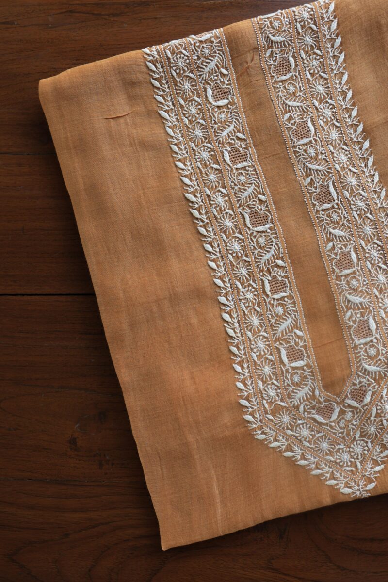 Malmal Chikankari Unstitched Men's Kurtas Fabrics