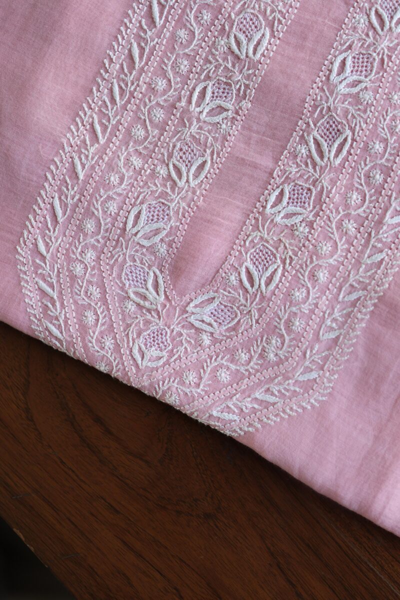 Malmal Chikankari Unstitched Men's Kurtas Fabrics